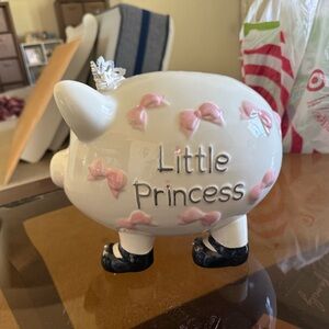 Charming Piggy Bank with Pink Accents
